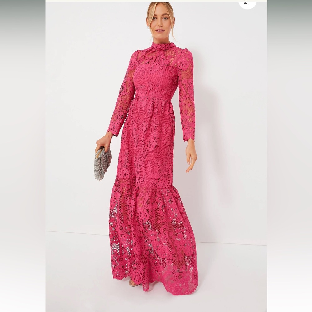 ISO this hot pink Self-Portrait maxi dress from Tuckernuck.
